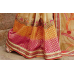 Enchanting Beige Colored Embroidered Tussar Silk Net Saree
